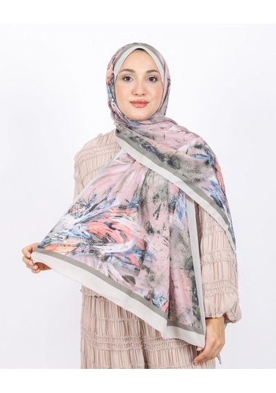 Luissa Bambu Kraş Şal Pastel Desen Taş