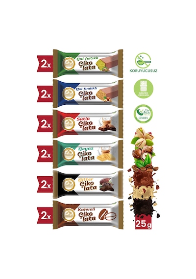 Milat Dolgulu Çikolata Karma Kutu 12 25 G 6 Çeşit