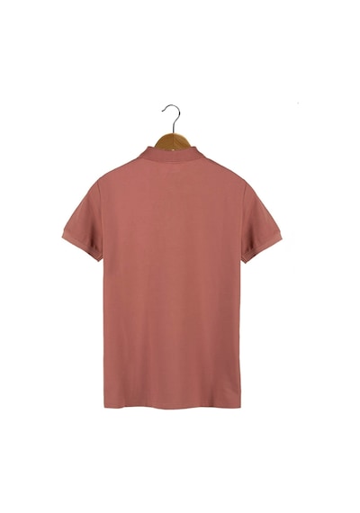 Erkek Gül Kurusu Basic Slim Fit Polo Yaka T-shirt Gül Kurusu
