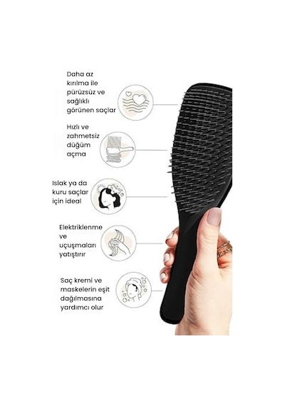 Tangle Teezer The Wet Detangler Meyan Kökü Siyah Saç Fırçası