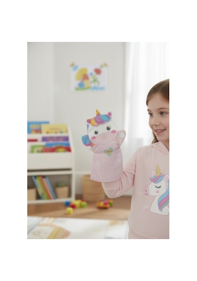 Toys2you Büyük Boy Keçe El Kuklası - Unicorn Beyaz -  Lila - Pembe - Siyah