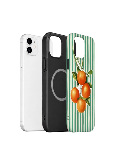 Apple iPhone Uyumlu 11 Vorian Çift Katmanlı Magsafe Kılıf Italian Orange Orchard