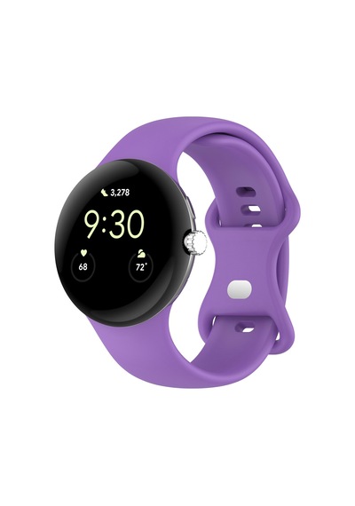 Caseonn Google Pixel Watch 5 41mm Kordon Esnek Spor Silikon Kayış Lila