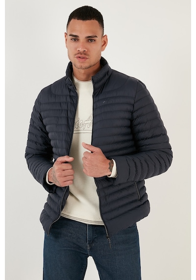 Buratti Su Itici Slim Fit Cepli Dik Yaka Şişme Erkek Mont 649010 Lacivert