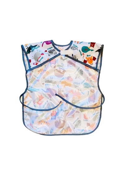 3-6 Yaş Zoo Kısa Kollu Sıvı Geçirmez Önlük, Makinede Yıkanabilir, Boya, Oyun Ve Yemek Zamanı Belirtilmemiş