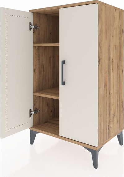 Hyperion Komodin 2 Raflı 2 Kapaklı 60x44x106 Çam-aytaşı Çam