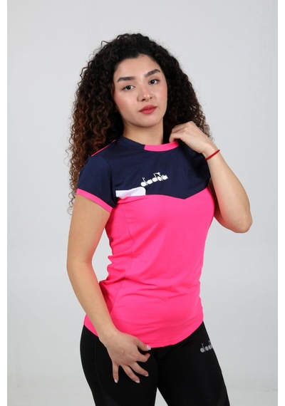 Diadora Aris Kadın Tişört Fuşya Lacivert