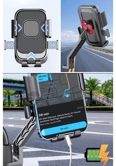 Motor,motosiklet,bisiklet ,scooter İçin 360 Derece Dönebilen Dikiz Aynası Versiyonu Telefon Tutucu Aparat Diğer