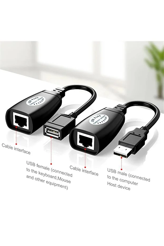 Yeni Usb Rj45 Extender Rj45 Usb Ek Uzatıcı Cat5e 6 Kablosu Ekleme Extensıon Extender Rj45 Usb Uzatma Kablosu