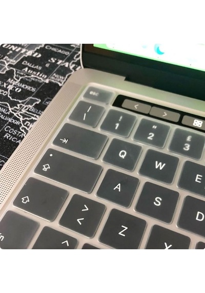 Apple Uyumlu MacBook 16' Touch Bar A2141 Zore Klavye Koruyucu Transparan Buzlu Silikon Ped