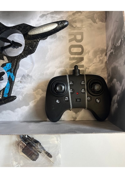 Uzaktan Kumandalı Uçak Dron Thunder Combat Mavi 2.4ghz 360 Derece Dönebilen Led Işıklı Otomati