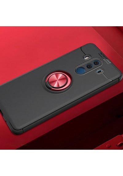 Huawei Mate 10 Pro Kılıf Yüzüğü Stant Ve Araç Tutucu Olabilen Şık Esnek Premium Silikon Kapak Ryc/ravel Siyah - Kırmızı