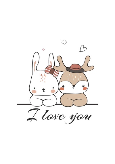 Seni Seviyorum Sevimli Cam Sticker 31x33cm Diğer