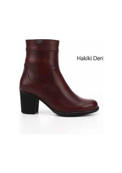 Gönderi(R) Gönderi R Kadın Bordo Antik Fermuarlı Kalın Topuklu Hakiki Deri Bot Gkzb13448457 Bordo