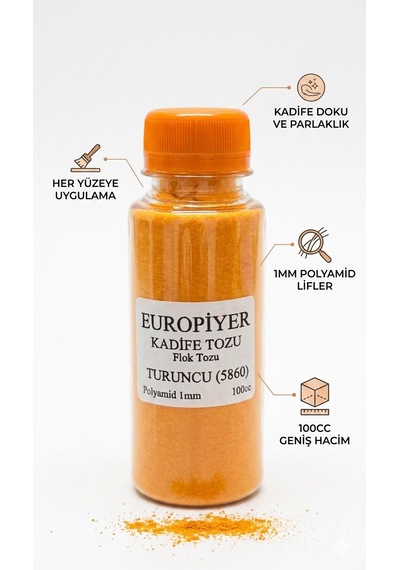 Turuncu Kadife Tozu Flok Tozu Flock Powder 100cc