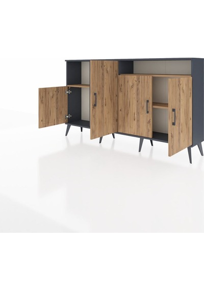 Arges Konsol 5 Raflı 4 Kapaklı 176x30x99 Antrasit-çam Atlas Çam - Antrasıt Arges Konsol 5 Raflı 4 Kapaklı 176x30x99 Antrasit-çam Atlas Çam - Antrasıt