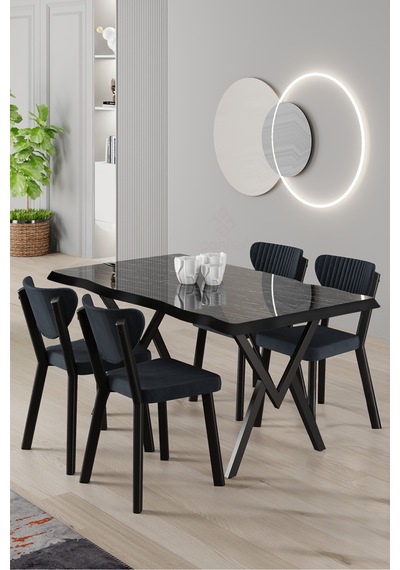 Canisa Akort Serisi Mdf Sabit 80x130 Siyah Mermer Desen Mutfak Masası Takımı 4 Antrasit Sandalye Masa Siyah Mermer Antrasit Sandalye Canisa Akort Serisi Mdf Sabit 80x130 Siyah Mermer Desen Mutfak Masası Takımı 4 Antrasit Sandalye Masa Siyah Mermer Antrasit Sandalye
