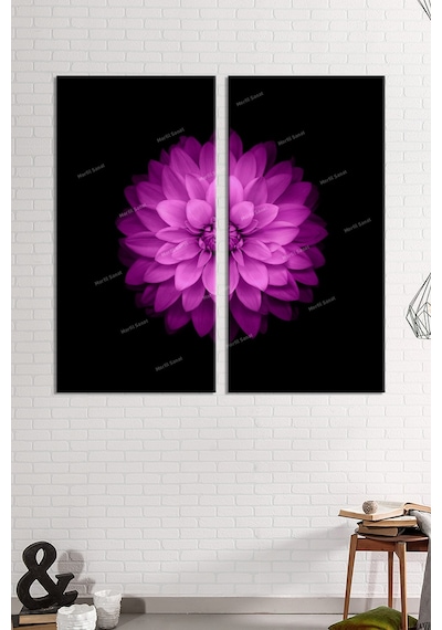 Lotus Çiçeği Yaşam Çiçeği Çiftli Dekoratif Kanvas Tablo 2 Parça Fiyatıdır
