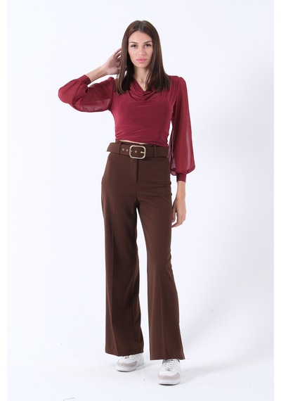 Feminist Kahve Bol Paça Pantolon 3974959