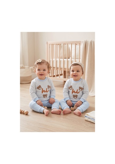 Deniva Kids Bebek Mavi Çizgili Kabartma Ayıcık Nakışlı 2'li Alt Üst Takım Pamuklu Bisiklet Yaka Eşofman Takımı - 12 Ay Deniva Kids Bebek Mavi Çizgili Kabartma Ayıcık Nakışlı 2'li Alt Üst Takım Pamuklu Bisiklet Yaka Eşofman Takımı - 12 Ay