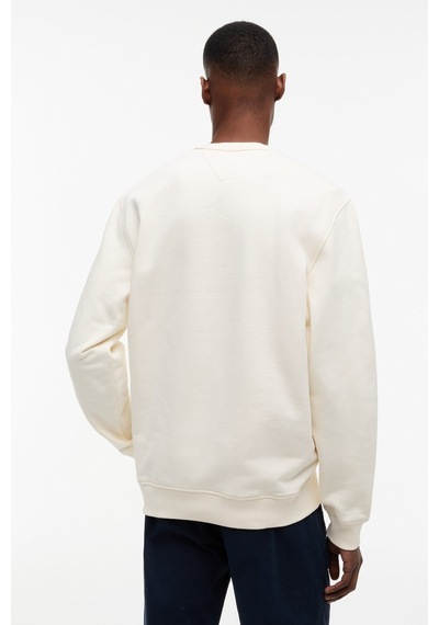 Tommy Jeans Tjm Regular Badge Crew Ext Erkek Sweatshirt-16263 Bej