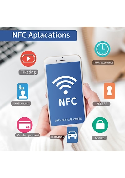Ayrex Timeskey Nfc 10 Paket- Çıkartması Ntag213 Etiketleri Yuvarlak Etiket 1 İnç Çap 144 Bayt Bellek