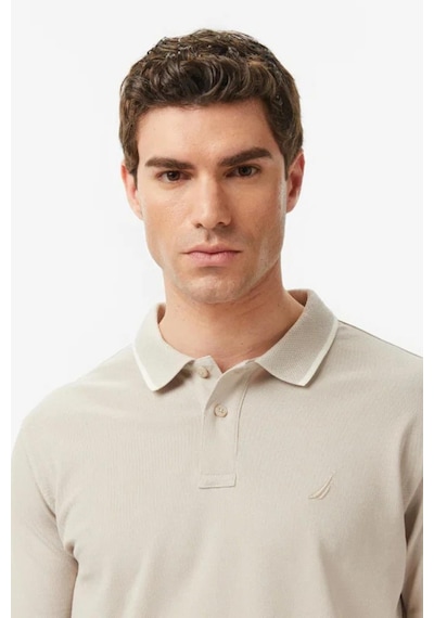Nautica Erkek Bej Regular Fit Polo Yaka T-shirt-14601