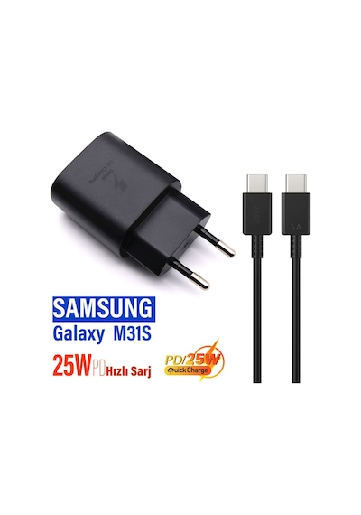 Samsung Galaxy M31 M31s Uyumlu Şarj Cihazı Ve Kablosu Hızlı