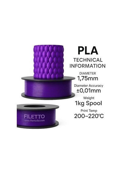 Pla+ Filament 1.75mm 1 Kg - Mor