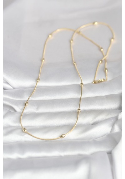 Cm 14k Gold Renk Yılan Zincirli Damla Topçuk Model 60 Cm Kadın Kolye - Ebj260207w39456 Renkli 82214784