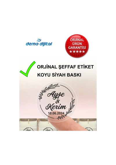 Kişiye Özel Kına-nişan-nikah-düğün Etiket-özel Kesim 70 Adet Şeffaf Sticker...3 Cm Diğer