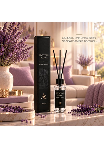 Premium Oda Kokusu Bambu Çubuklu Beyaz Şişe 100 Ml Lavanta