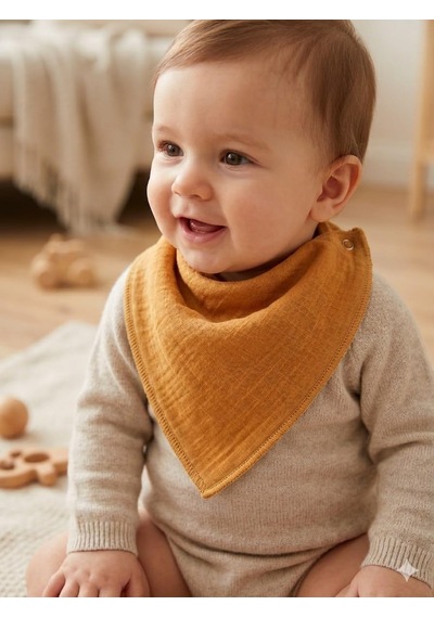Enhitbaby 5 Adet Sıvı Geçirmez Müslin Fular Önlük Set,%100 Pamuk, Yıkanabilir Çok Renkli