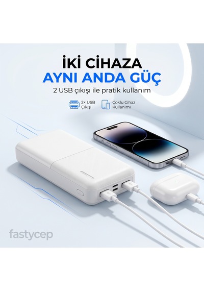 Buradabulabilirsin Snapmax Snp-3009 Beyaz 10.000 Mah Powerbank 2x Usb Çıkışlı 1 Type-c Ve 1 Micro Girişli Bbz