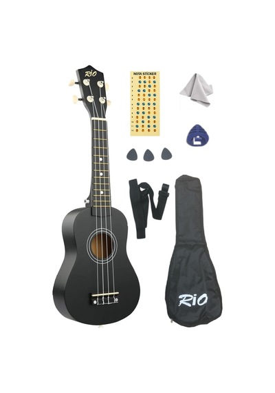 Soprano Siyah Ukulele Kılıf Askı Pena Sticker 54 Cm