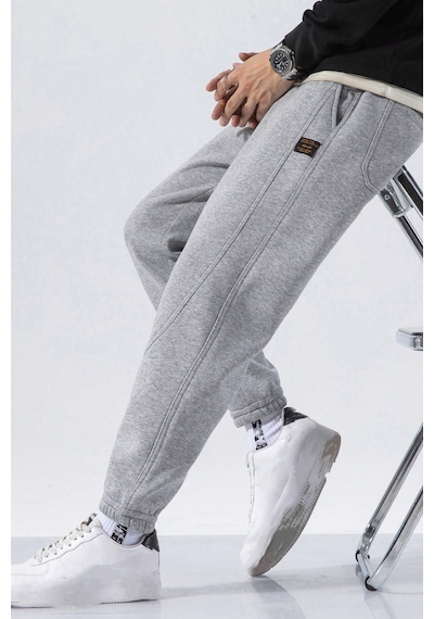 Genius Store Genıus Store Erkek Eşofman İçi Polarlı Bağcıklı Bel Jogger Spor Eşofman Altı Spor-esf001 Gri