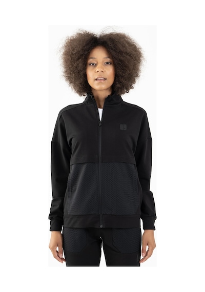 Maraton Sportswear Comfort Kadın Dik Yaka Düşük Kol Basic Siyah-siyah Tracktop 22178-siyah-siyah Siyah - Siyah