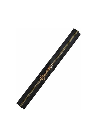 Angel Çanta Aksesuar Başlıklı Fermuar 40 Cm Light Gold Metal Siyah