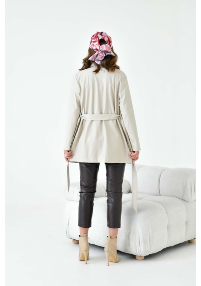 Ftz Kadın Deri Ceket Beige 30917-beige Bej