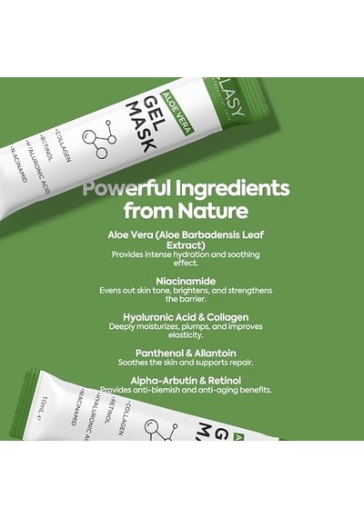 Clasy Care Aloe Vera Jel Maske - Kolajen Ve Retinol İle Nemlendirici Yüz Maskesi - Güneş Yanığına Karşı Ferahlatıcı Bakım - Seyahat Boyu 06712956