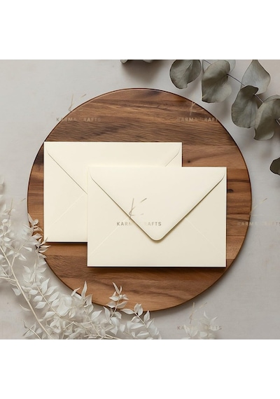 Krem Davetiye Zarfı, Dayanıklı Mat Tebrik Kartı Ve Mektup Zarfı Seti, 50 Adet, 13x18 Cm - 140 Gr