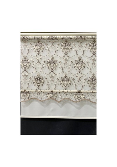 Kahve Çiçek Desenli Çift Mekanizmalı Zebra Ve Tül Stor Perde Kahve Rengi - 124532754 Kahve Rengi