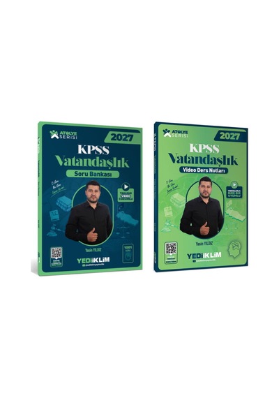 2027 Kpss Ags Atölye Serisi Vatandaşlık Soru Bankası + Ders Notları 2 Kitap Yediiklim