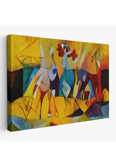 Es10 Dekoratif Baskı Mavi Kanvas Tablo (95 x 165)