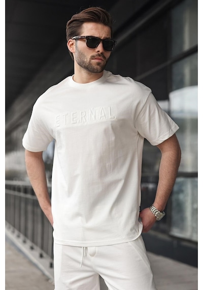Beyaz Erkek Şort T-shirt Takım E7347