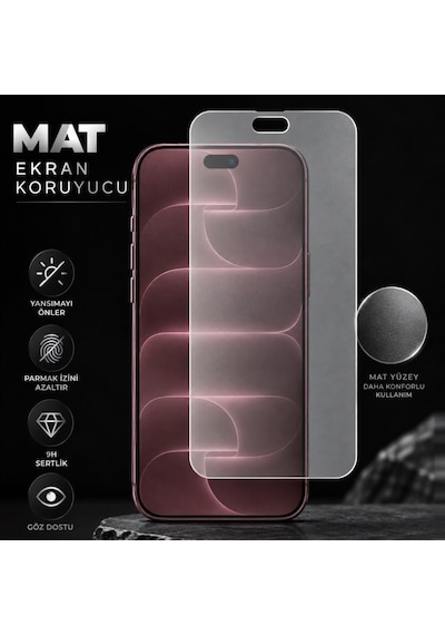 Apple İphone 18 Pro Max İle Uyumlu Mat Ekran Koruyucu A3717 6.9 İnç Yansıma Ve Parlama Azaltıcı