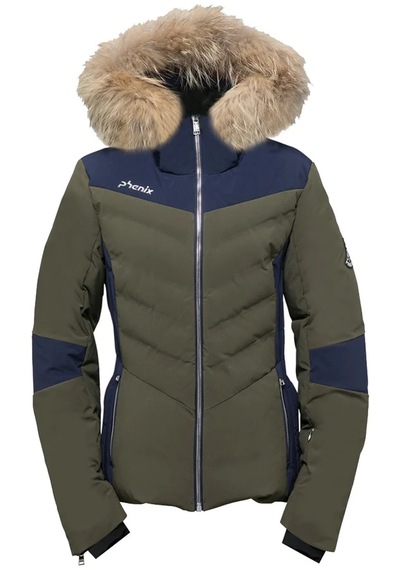 Phenıx Phenix Kadın Kayak Montu Chloe Hybrid Down With Real Fur Yeşil 21203 Yeşil