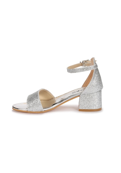Kiko Kids 769 Kum Simli Günlük Kız Çocuk 4 Cm Topuklu Sandalet Ay Çok Renkli