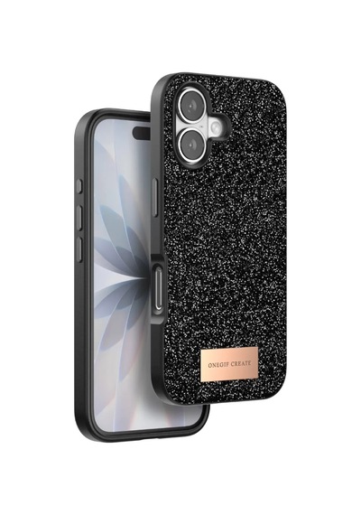 Onegif Apple İphone 17 Bright Simli Kapak - Siyah Kılıf