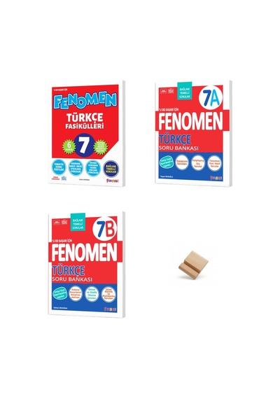Fenomen 7. Sınıf Maarif Türkçe Fasikül 7a Ve 7b 3lü Set Soru Bankası + Telefon Standı